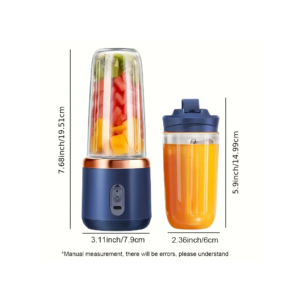 2-in-1 Portable Blender and Juicer, 6 Blades, USB Charging