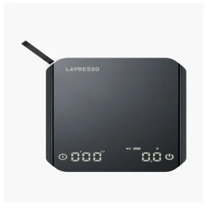 LePresso Digital Coffee Scale with Timer, Tare Function, Non-Slip Platform, Auto Shut Off, Precise Measurement, 800mAh Battery Capacity, 10 Hours Working Time (Black)