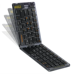 Porodo Crystal Shell Wireless Fldable Keyboard/لوحة مفاتيح لاسلكية قابلة للطي من بورودو كريستال شيل