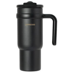 LePresso Coffee Mug with Stainless Straw 900ml - Black