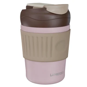 LePresso Dual Sip Tumbler Mug, 350ml Capacity, BPA Free & Leak-Proof Lid, Comfortable Grip, Stainless Steel Tumbler, Durable Thermal Insulation, Perfect for Hot Coffee & Cold Fresh Beverages - Pink