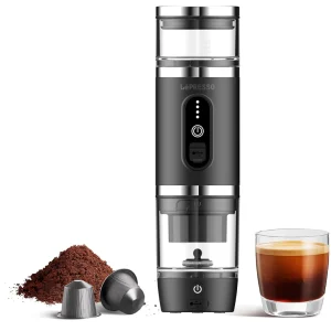 LePresso 4 in 1 Portable Coffee Maker with Milk Frother, Capsule Coffee Machine, 20Bar Espresso Machine, Quick Brew 2500mAh Battery Foam Maker, 80mL Capacity Espresso Maker for Outdoor/Indoor/Camping